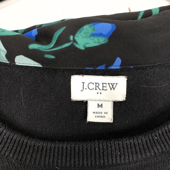 J Crew Sweater Scarf Tie Neck Old Money Country Club Preppy WOmens M Cotton - Picture 9 of 10